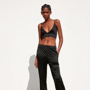 Zara blacks satin crop top